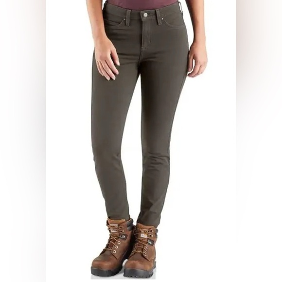 CARHARTT Sz 4T Rugged Flex Slim Fit Pants Jeans Style in Olive Green NEW W/ TAGS - Picture 1 of 11